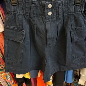 Blank NYC Blue Cargo Shorts with Relaxed Fit